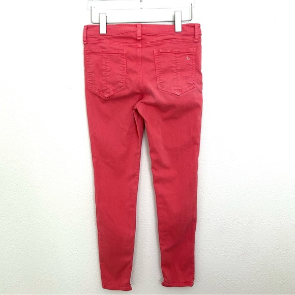 RAG & BONE The Zipper Capri Jeans Pants Skinny Ankle Cropped Coral Red Size 28 - Picture 8 of 15
